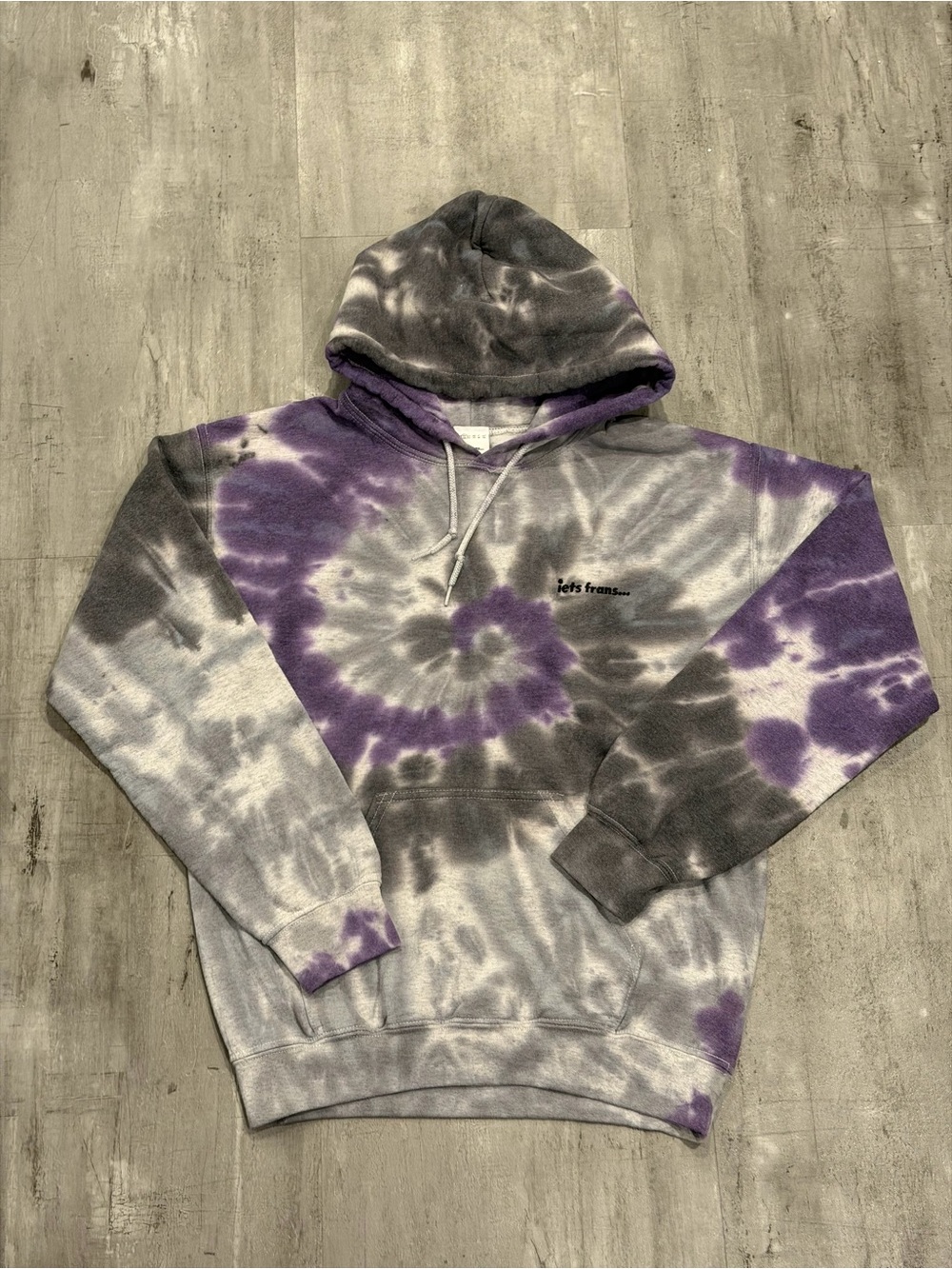 Urban Outfitters Let’s Frans… Tie-Dye Hoodie — Purple and Gray Spiral